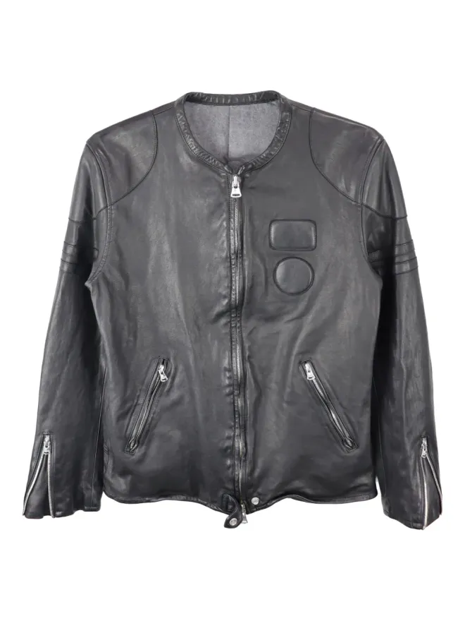 YOHJI YAMAMOTO Yohji Yamamoto エンボスドロゴ レザー ジャケットの商品画像