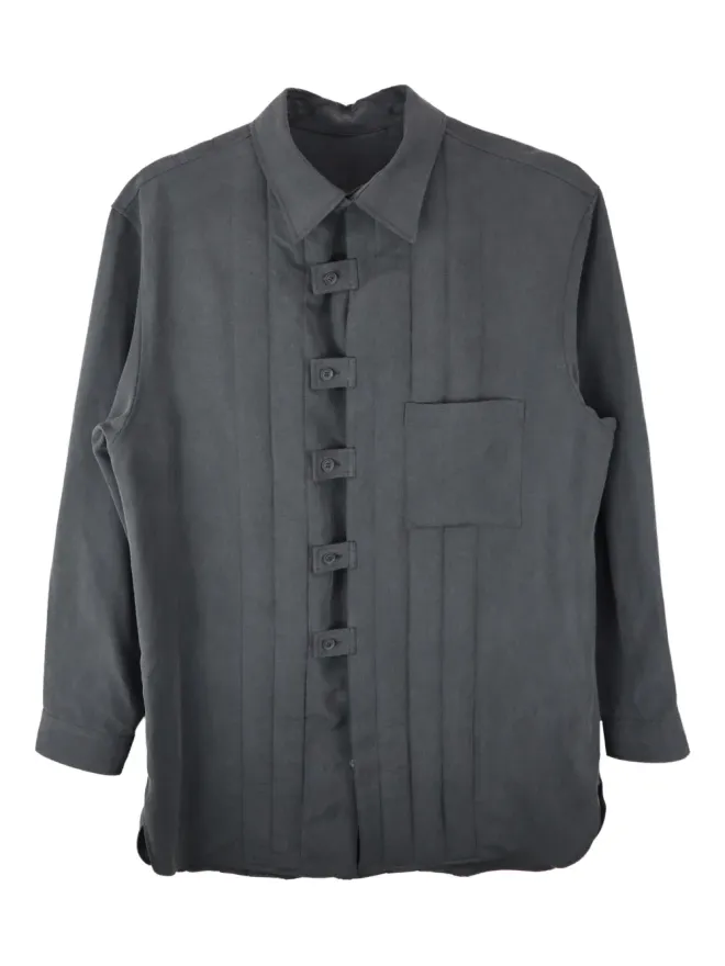 YOHJI YAMAMOTO Yohji Yamamoto プリーツ入りボタン留めシャツジャケットの商品画像
