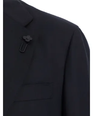 Lardini ウール・シルク混紡 シングルブレストスーツ ブルー - サムネイル3