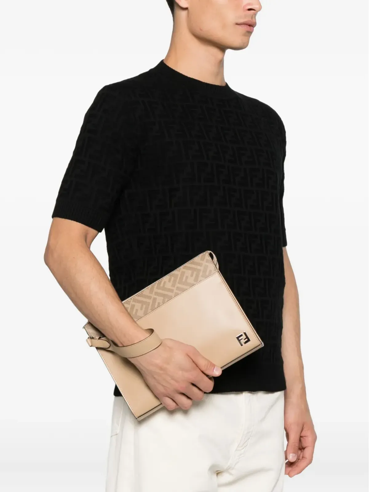 FENDI FFモチーフ レザー クラッチバッグ - 画像2