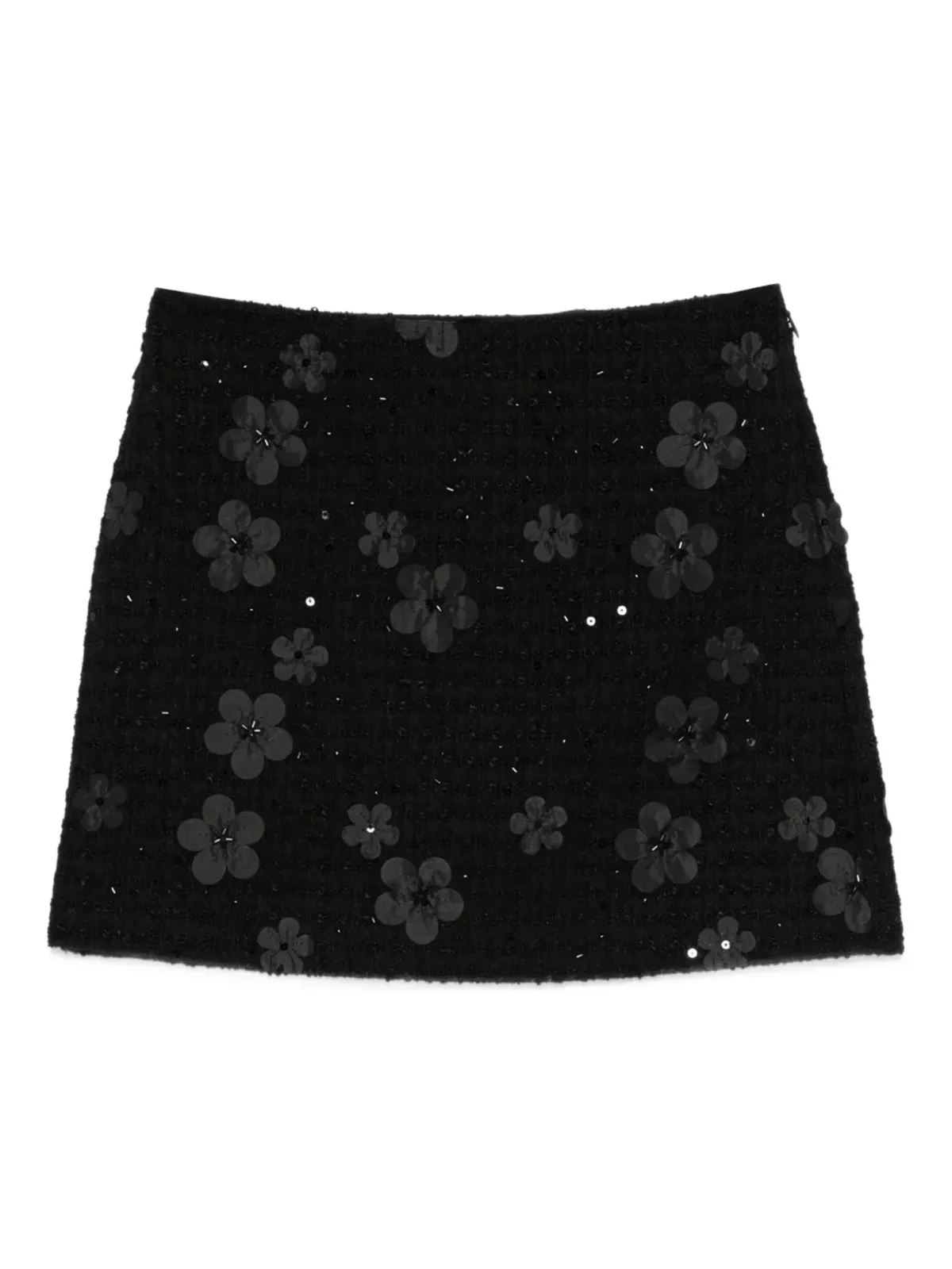 TWINSET 花モチーフ付きブークレミニスカート - ブラック - 画像1