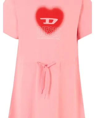 Diesel Kids ハートロゴ ドローコード ウエスト ドレス - サムネイル3