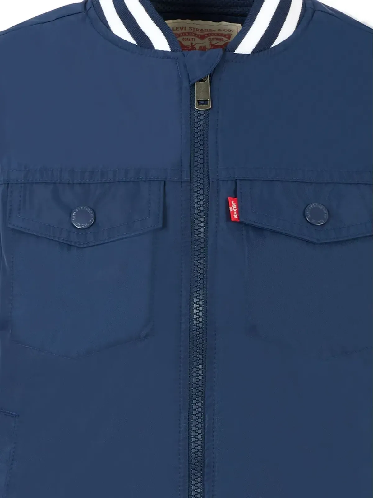 Levi's Kids ポケットディテール リブトリム ボンバージャケット ブルー - 画像3