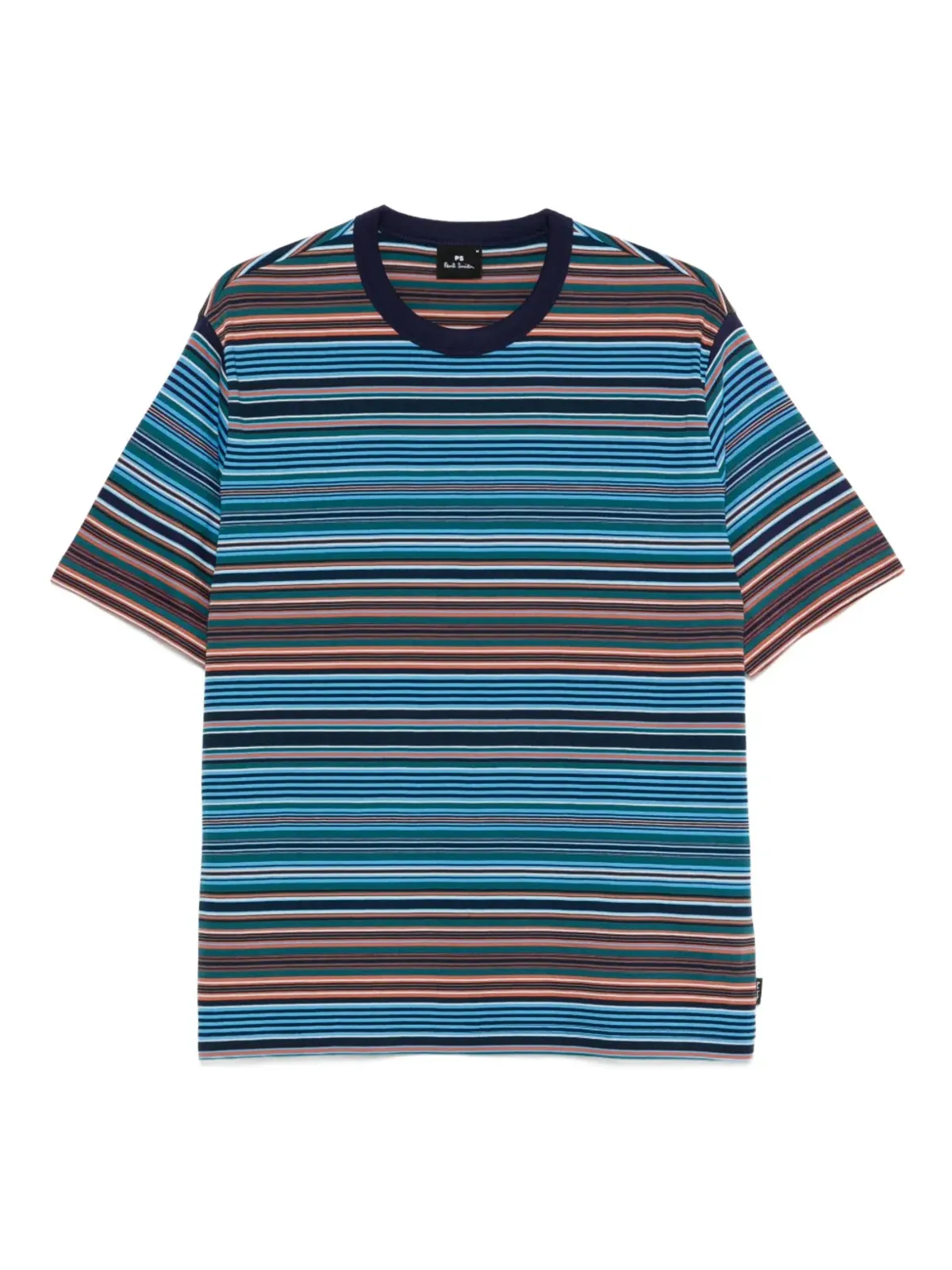 PS Paul Smith マルチストライプ コットン Tシャツ（コバルトブルー） - 画像1