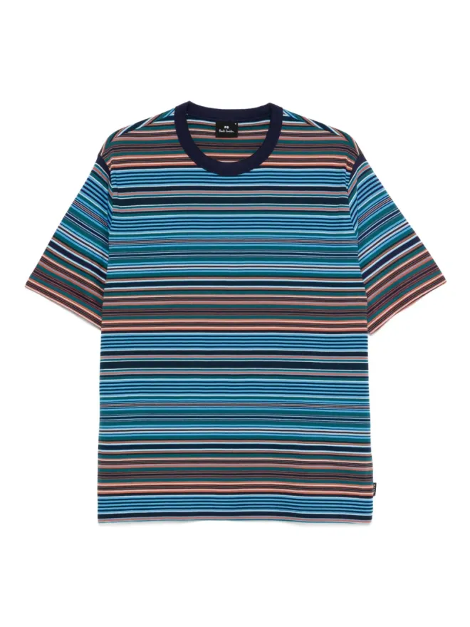 PS Paul Smith PS Paul Smith マルチストライプ コットン Tシャツ（コバルトブルー）の商品画像