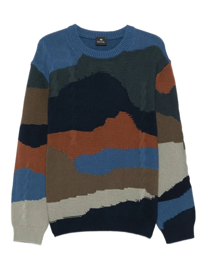 Paul Smith Paul Smith マウンテンズ ケーブルニット カラーブロック セーターの商品画像