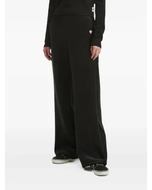 CHOCOOLATE heart-emblem ribbed trousers - Black - サムネイル3