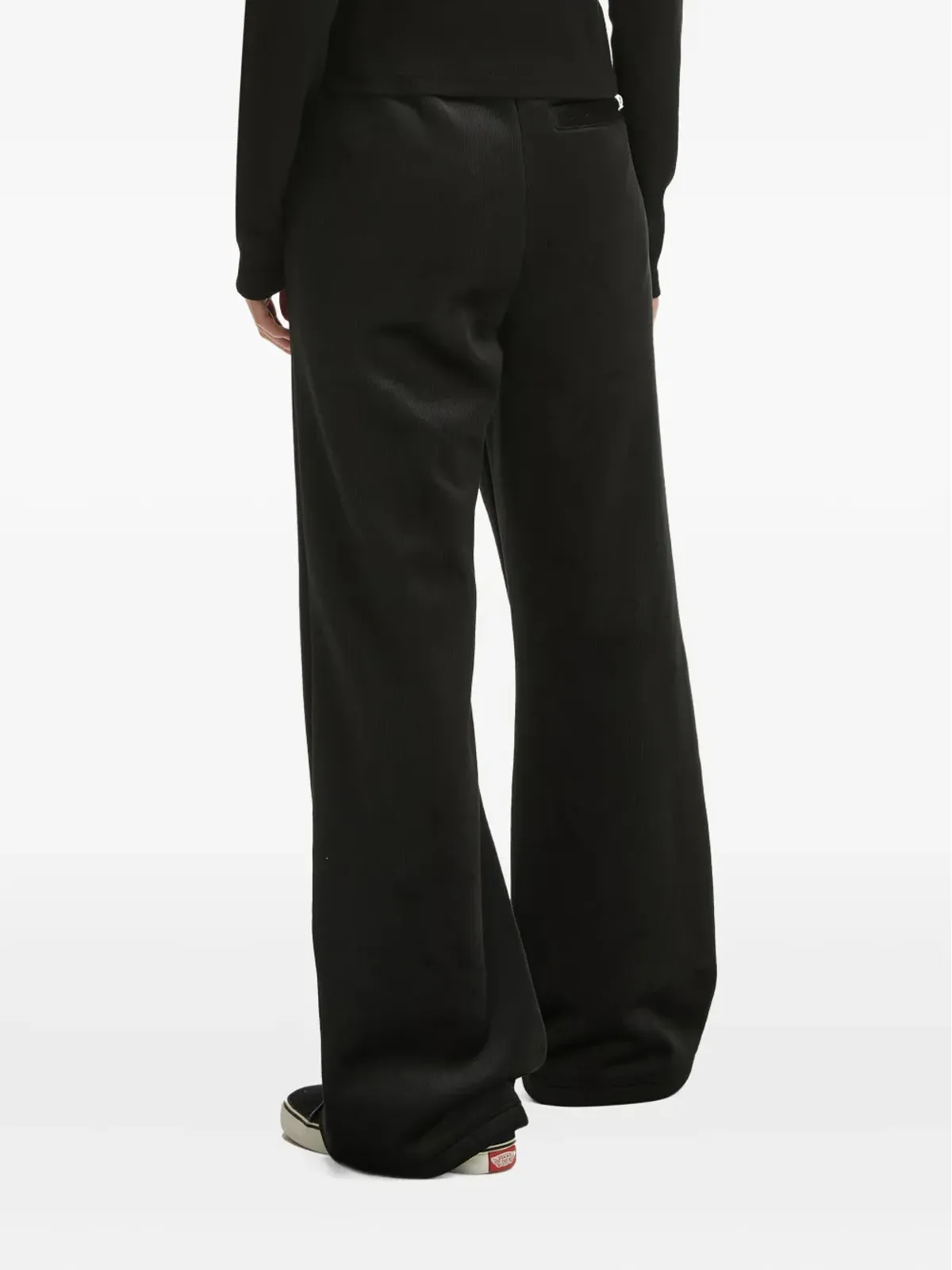 CHOCOOLATE heart-emblem ribbed trousers - Black - 画像4