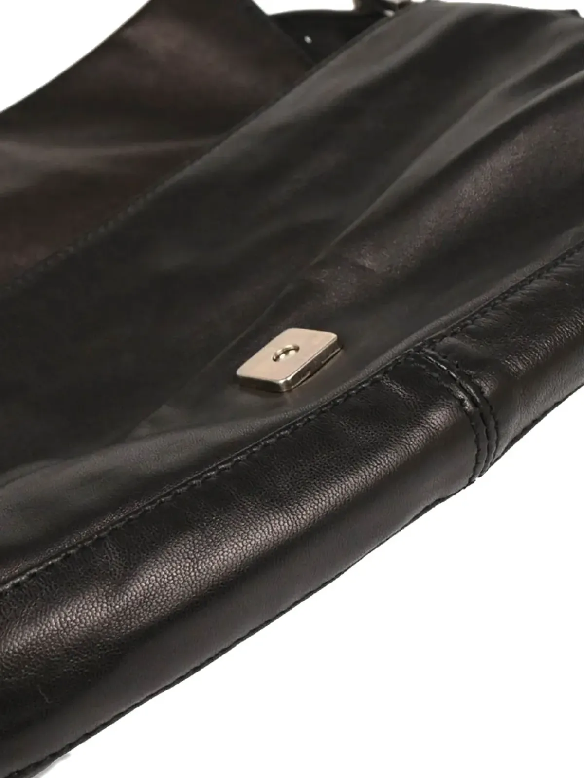 Fendi Pre-Owned 1990年代〜2000年代 レザー フラップ バゲット ハンドバッグ - ブラック - 画像5
