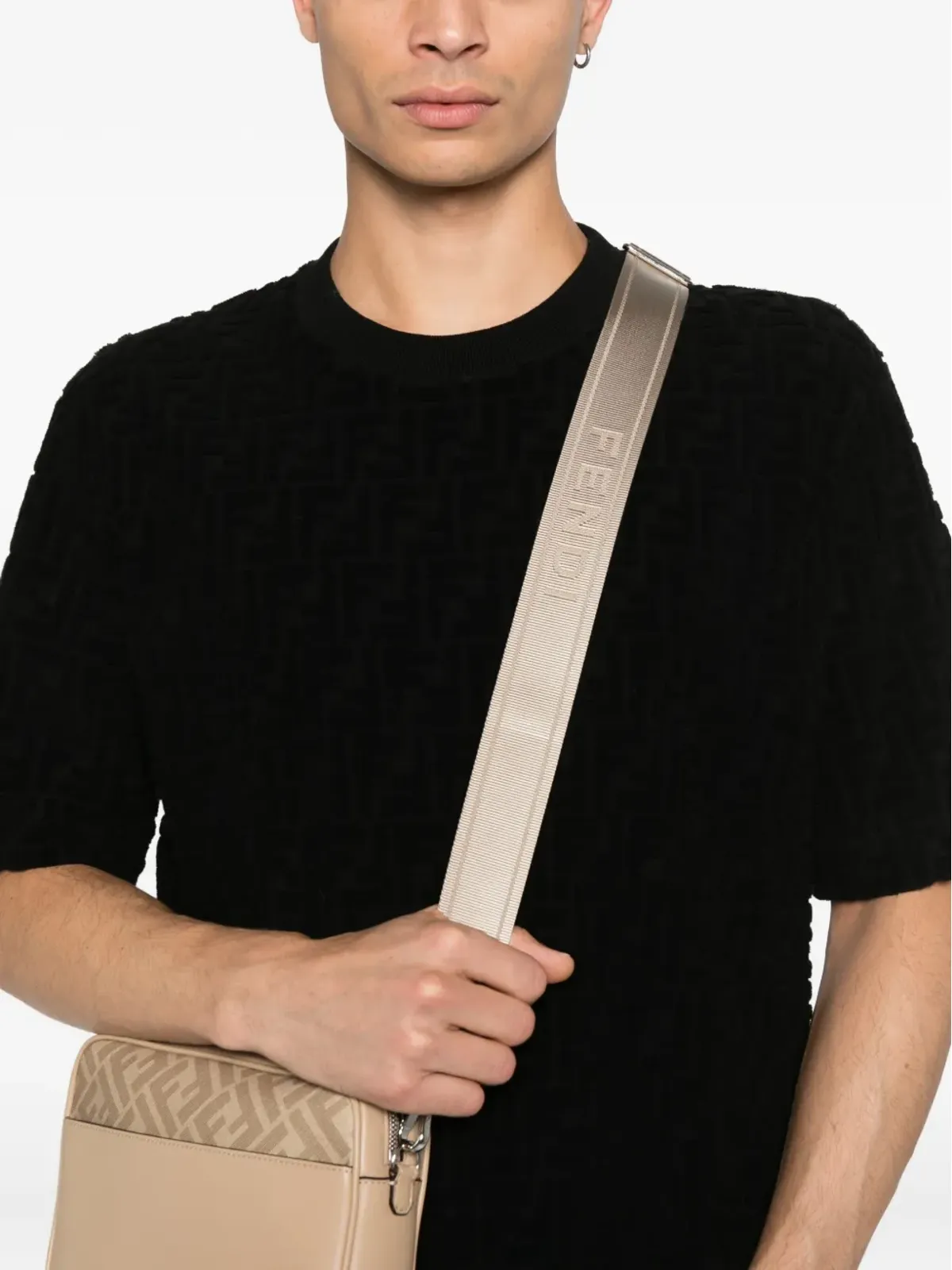 FENDI テクスチャード クルーネック Tシャツ - 画像4