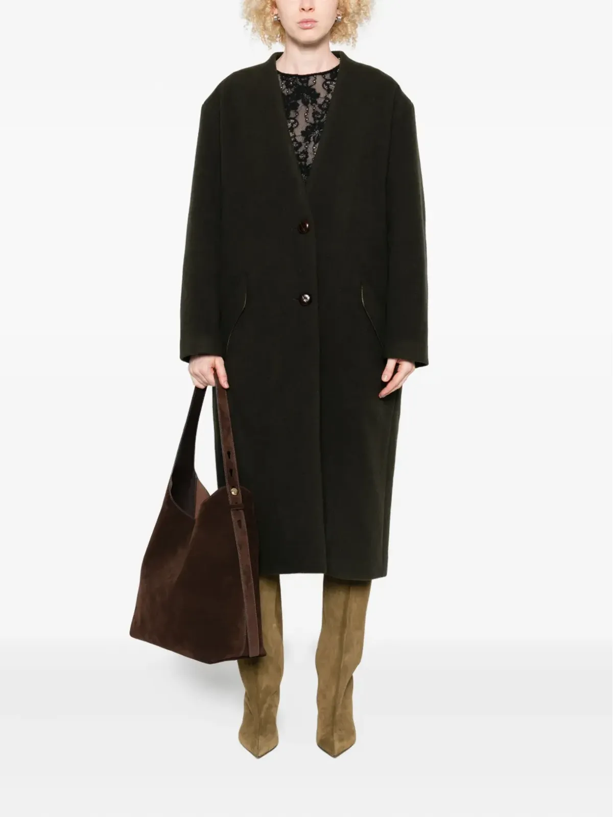 ISABEL MARANT ボタンフロント パッチポケット コート - 画像2