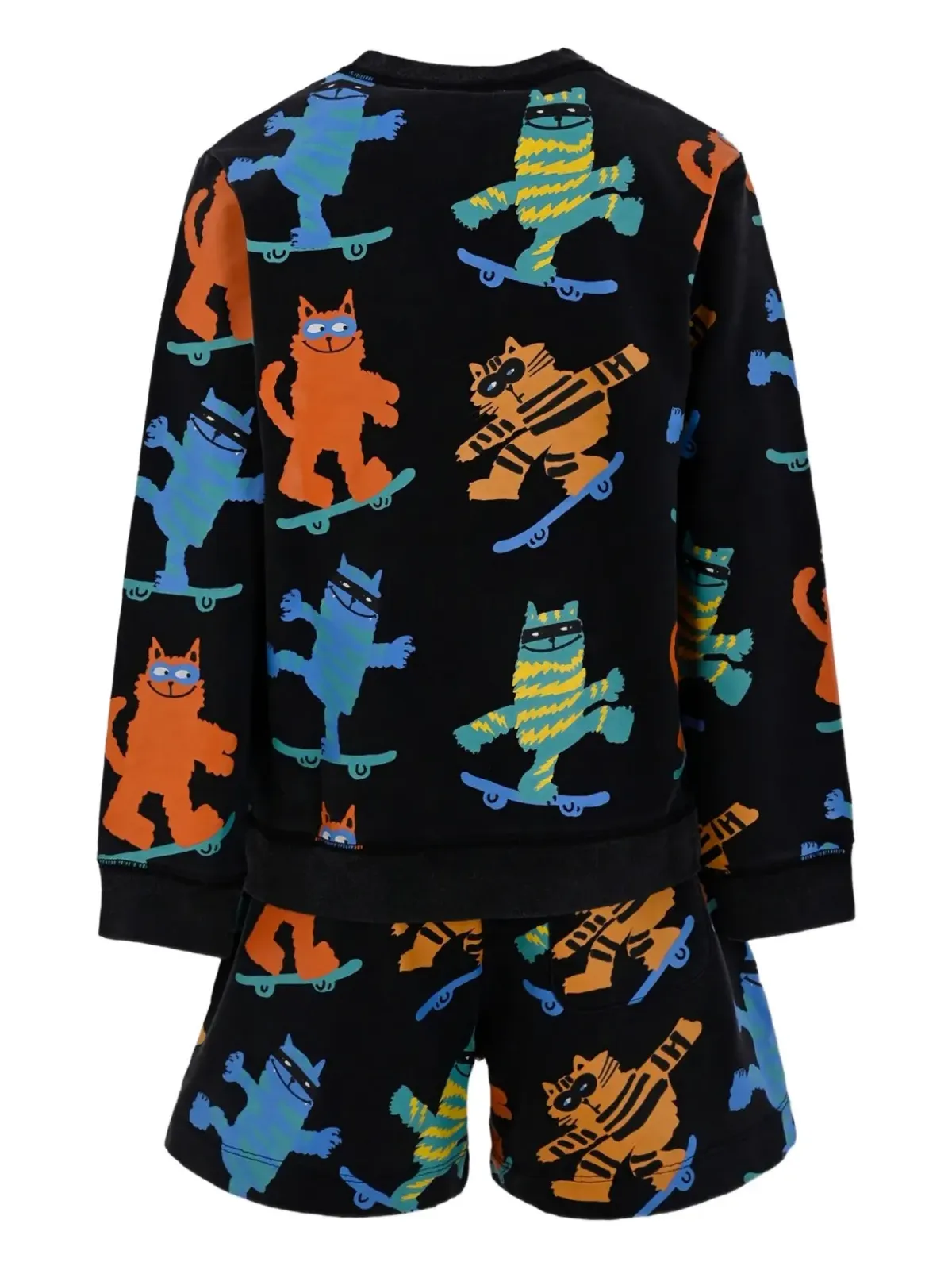 Stella McCartney Kids スケートボード猫柄ショーツセット - 画像2