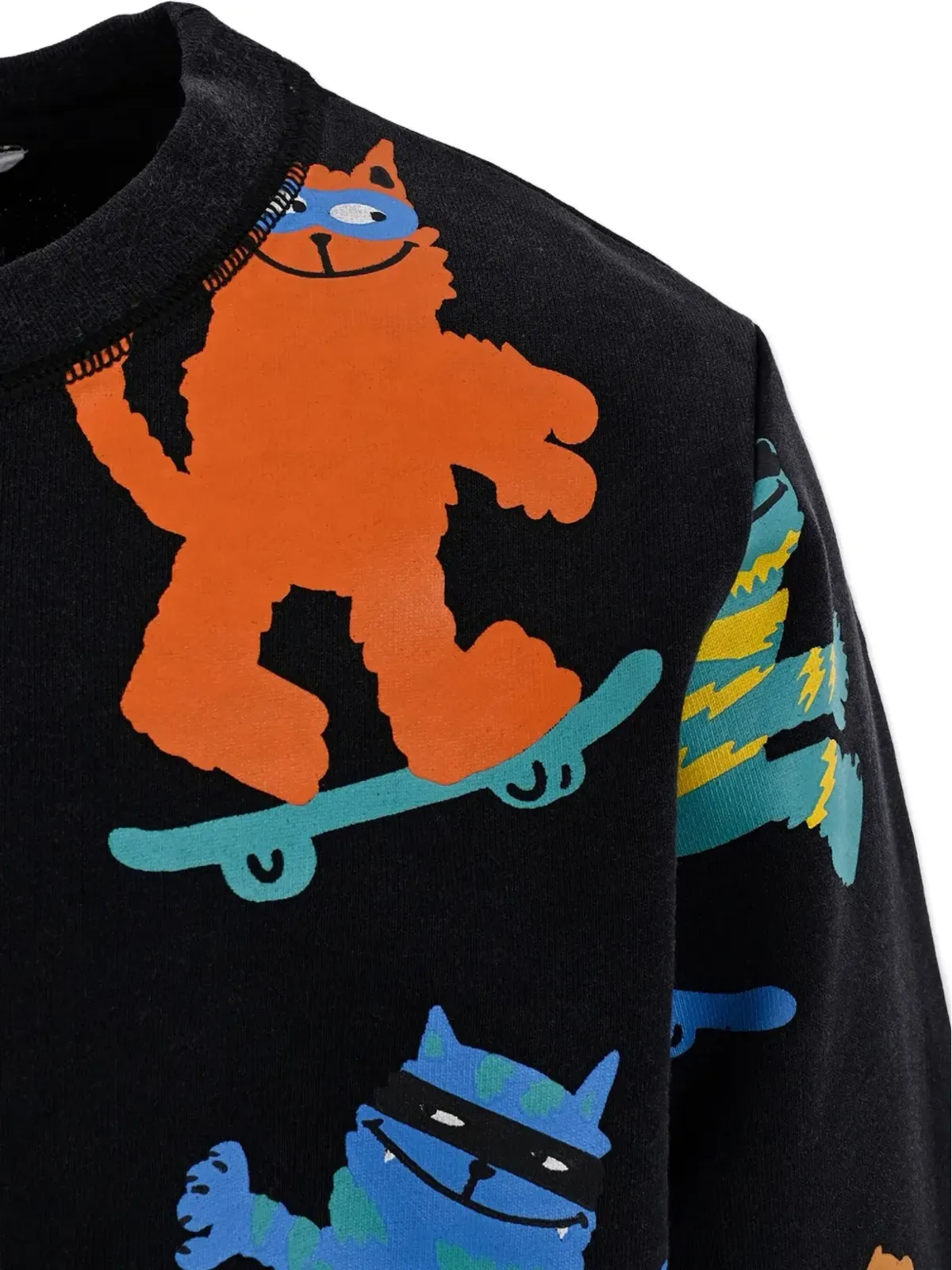 Stella McCartney Kids スケートボード猫柄ショーツセット - 画像3