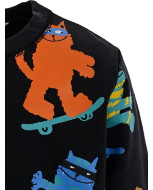 Stella McCartney Kids スケートボード猫柄ショーツセット - サムネイル3