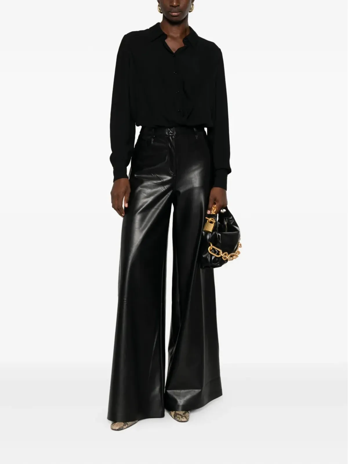 Elisabetta Franchi ツイストフロントボタン ボディスーツ - 画像2