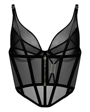 Zhilyova メッシュパネルドコルセット - ブラック - サムネイル2