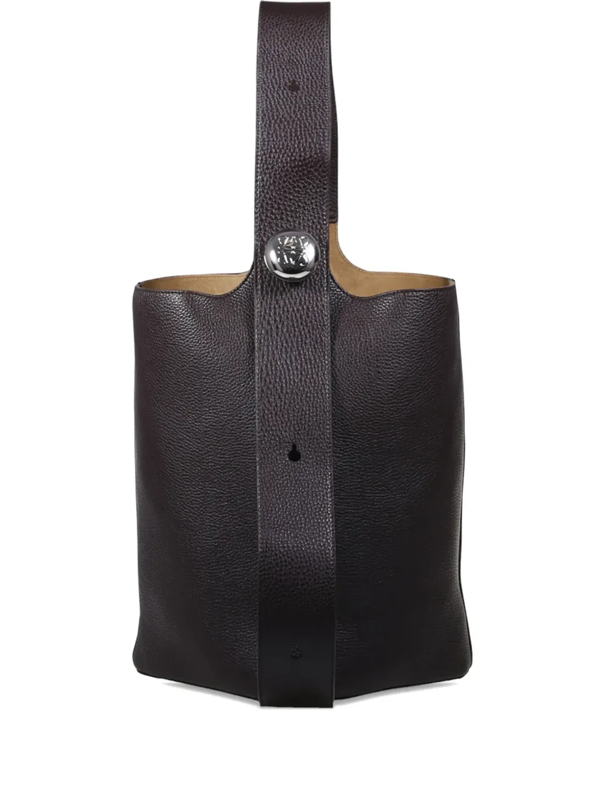 LOEWE ペブルボタン トートバッグ ブラウン - 画像1