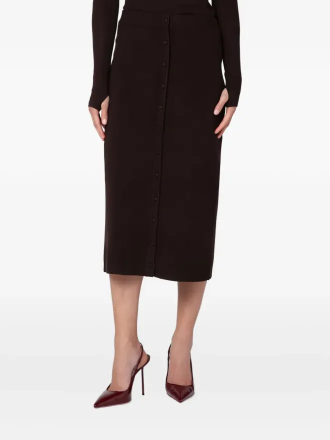 Victoria Beckham Victoria Beckham ボタンフロント ニット ミディスカートの商品画像