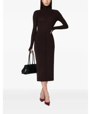 Victoria Beckham ボタンフロント ニット ミディスカート - サムネイル2
