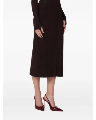 Victoria Beckham ボタンフロント ニット ミディスカート - サムネイル3