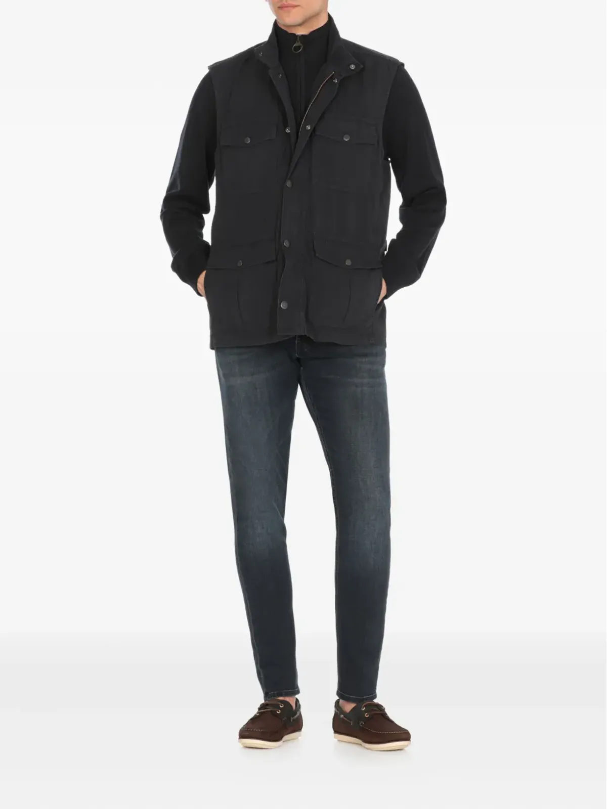 Barbour 半ジップリブトリムセーター - 画像2