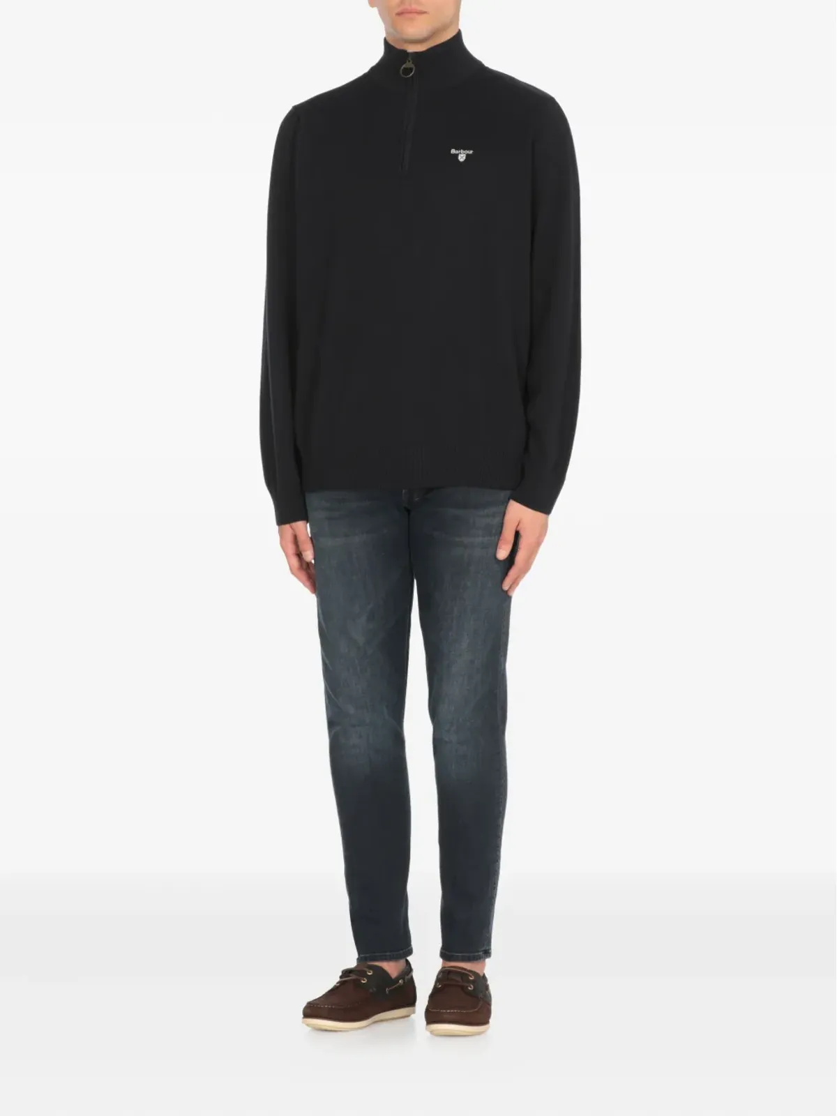 Barbour 半ジップリブトリムセーター - 画像3