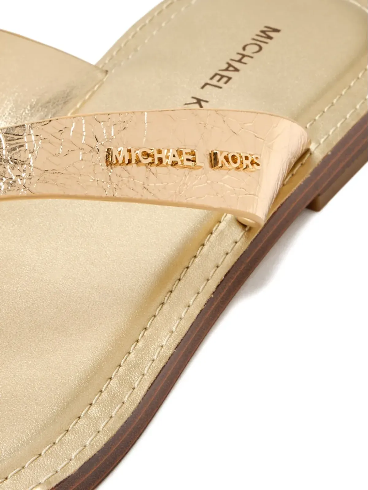 Michael Kors Koko メタリックレザー トングフリップフロップ - 画像4
