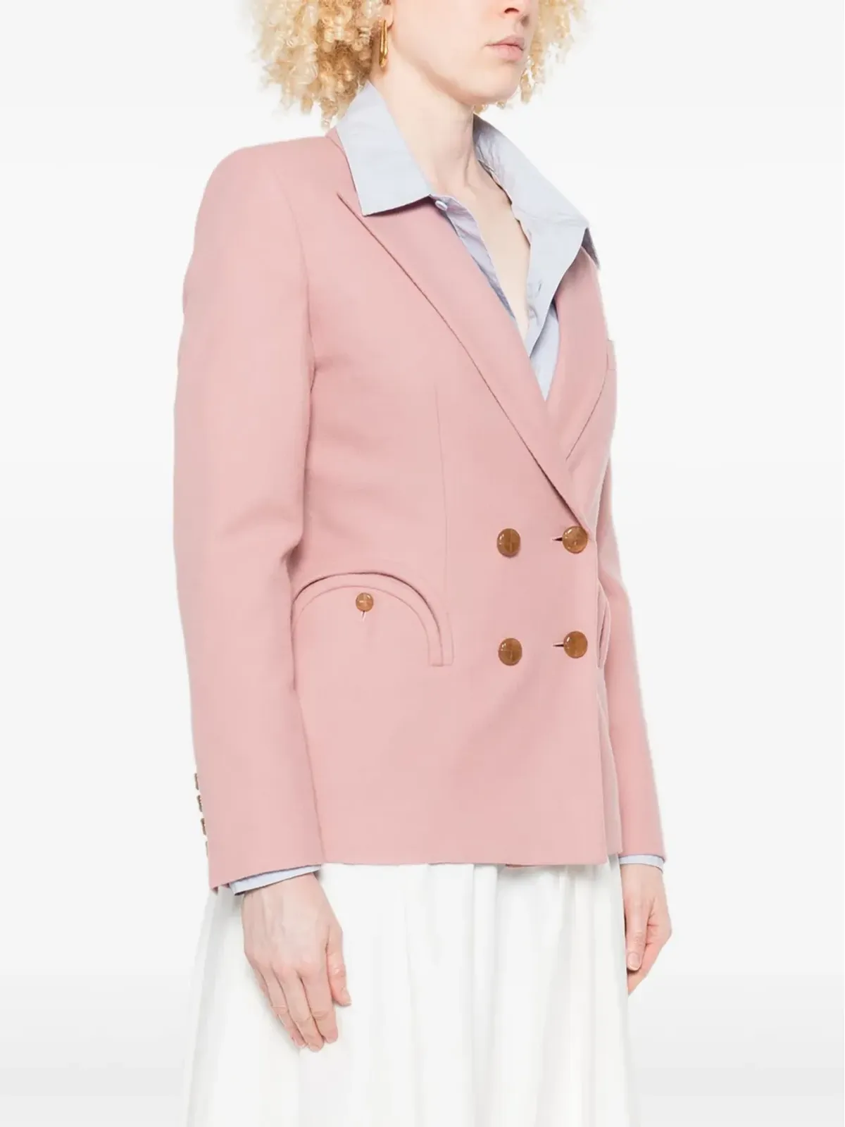 Blazé Milano ダブルブレスト ラウンドポケット ブレザー - 画像3