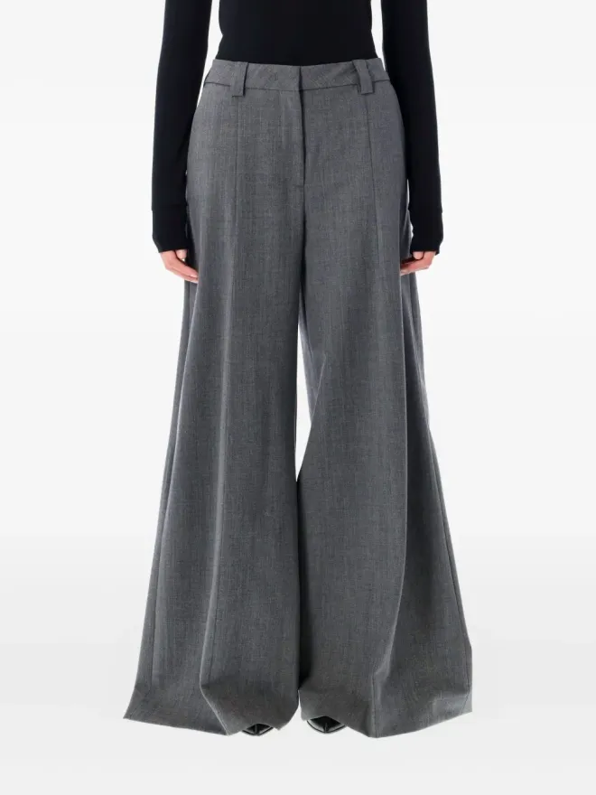 THELATEST THELATEST pleated wide-leg trousers - Greyの商品画像
