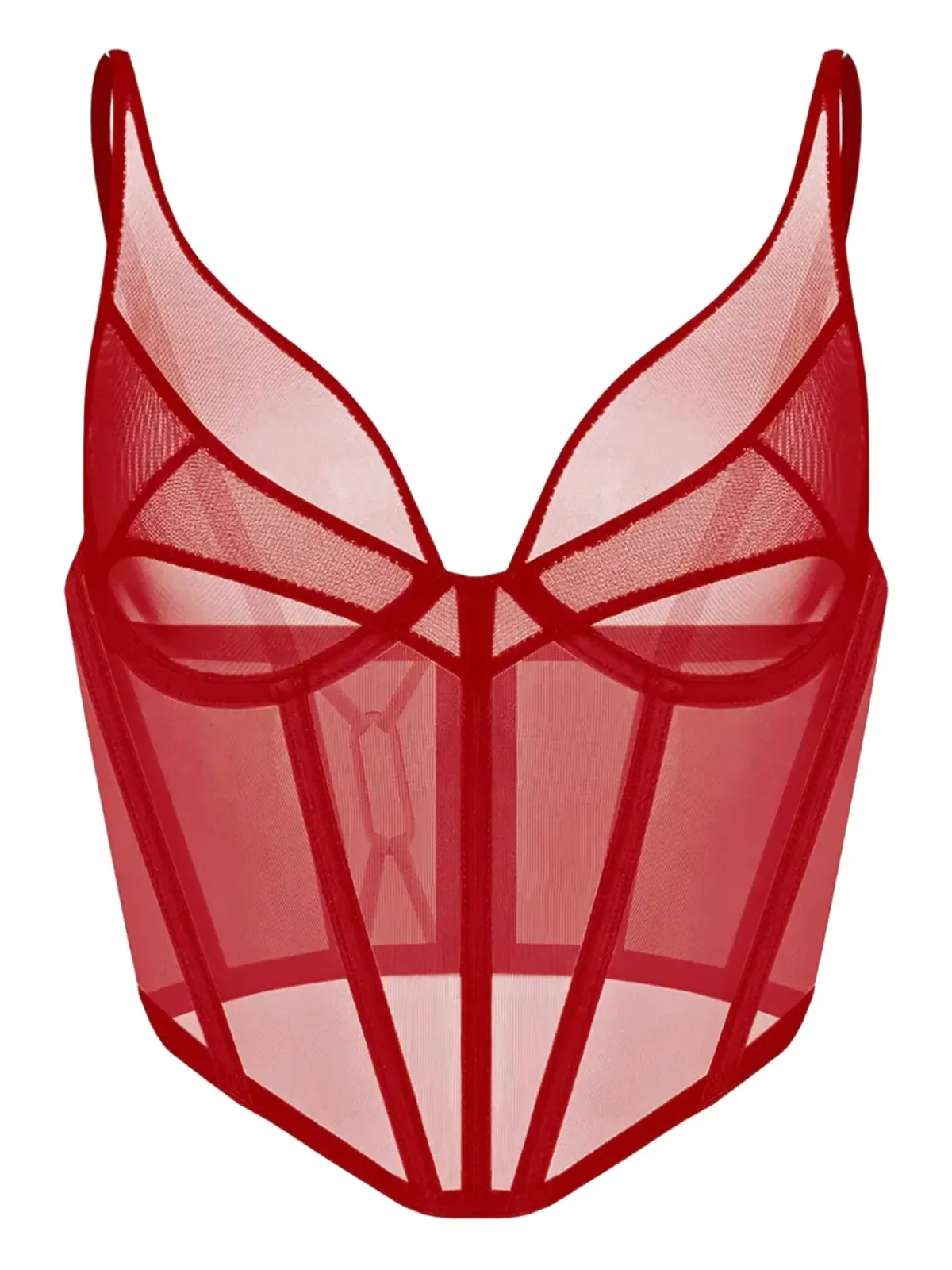 Zhilyova アステリア メッシュコルセット - レッド - 画像1