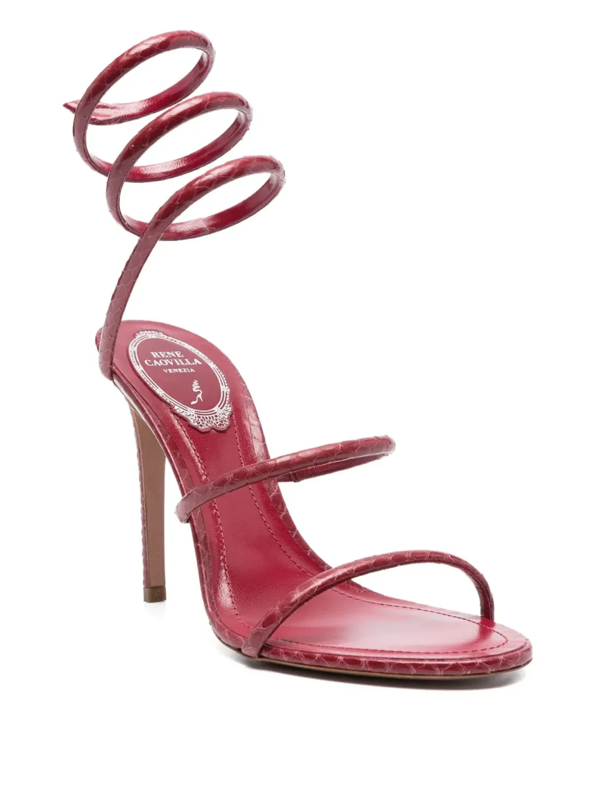 René Caovilla 80mm Cleo spiral-wrap leather sandals - 画像2