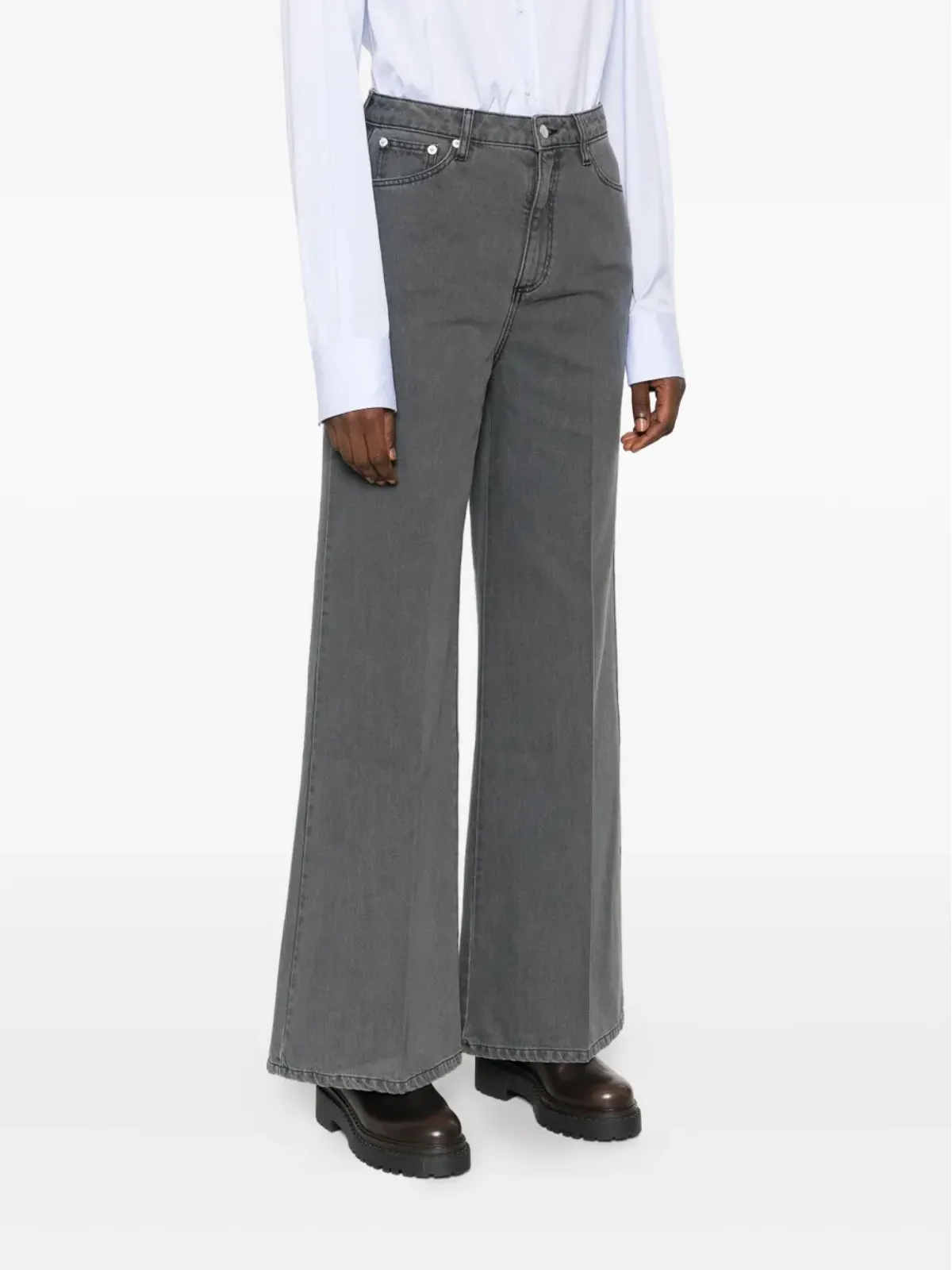 Officine Generale ロミー フェード加工 ワイドレッグジーンズ - 画像3