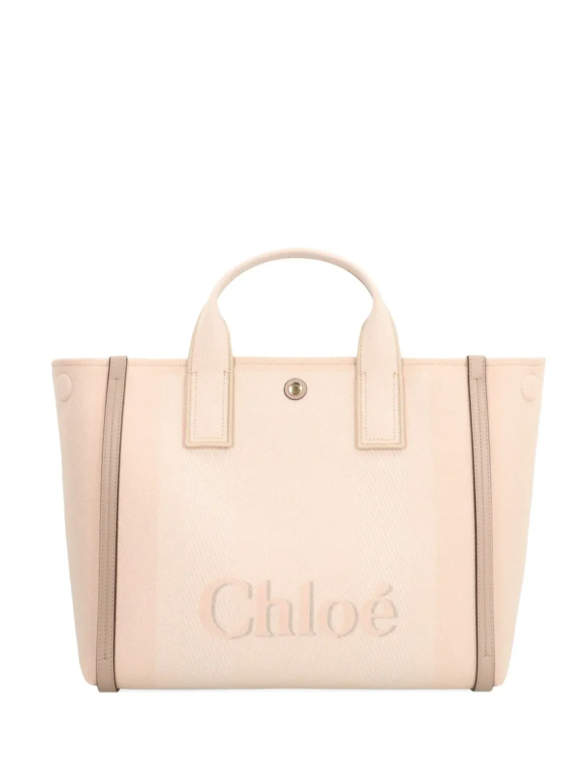 Chloé Carry logo-detail canvas tote bag - Pink - 画像1