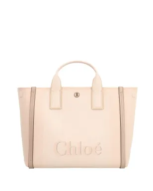 Chloé Carry logo-detail canvas tote bag - Pink - サムネイル1