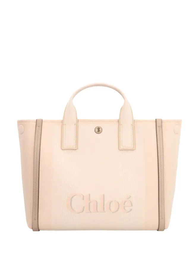 Chloe Chloé Carry logo-detail canvas tote bag - Pinkの商品画像