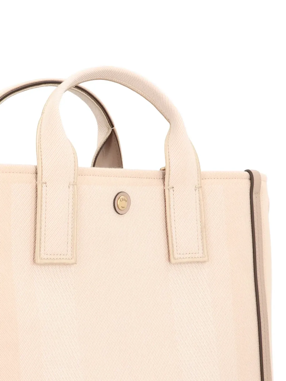 Chloé Carry logo-detail canvas tote bag - Pink - 画像5