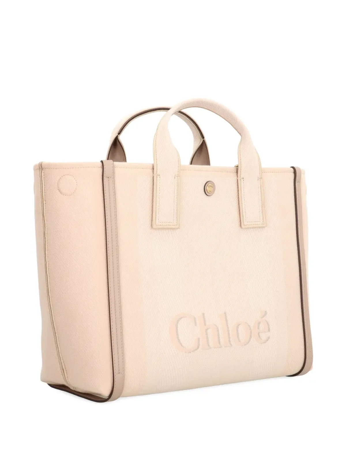 Chloé Carry logo-detail canvas tote bag - Pink - 画像4
