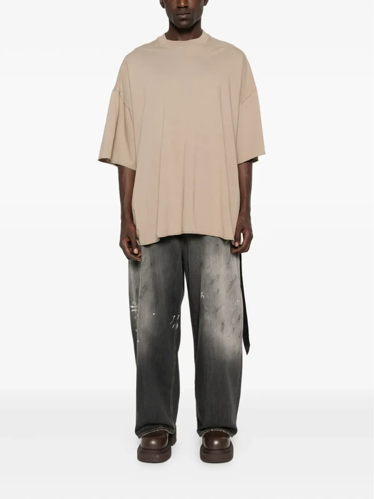 Rick Owens DRKSHDW ドロップヘム ドローストリング Tシャツ - 画像2