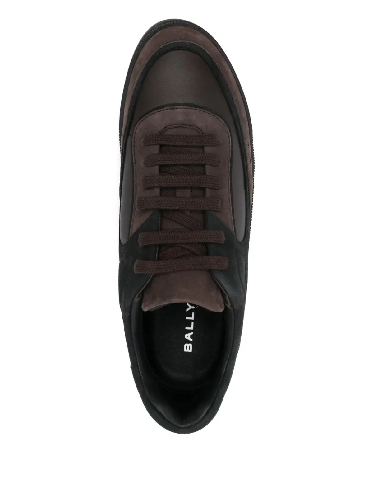 Bally レザー パネルドスニーカー ブラウン - 画像4