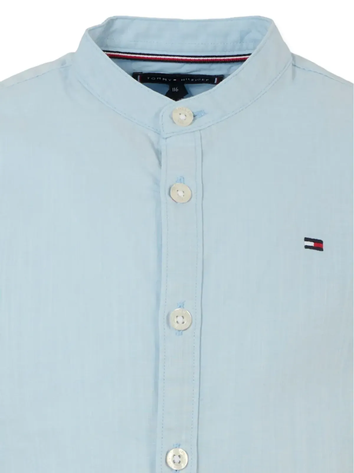 Tommy Hilfiger Junior マンダリンカラーのコットンシャツ - 画像3