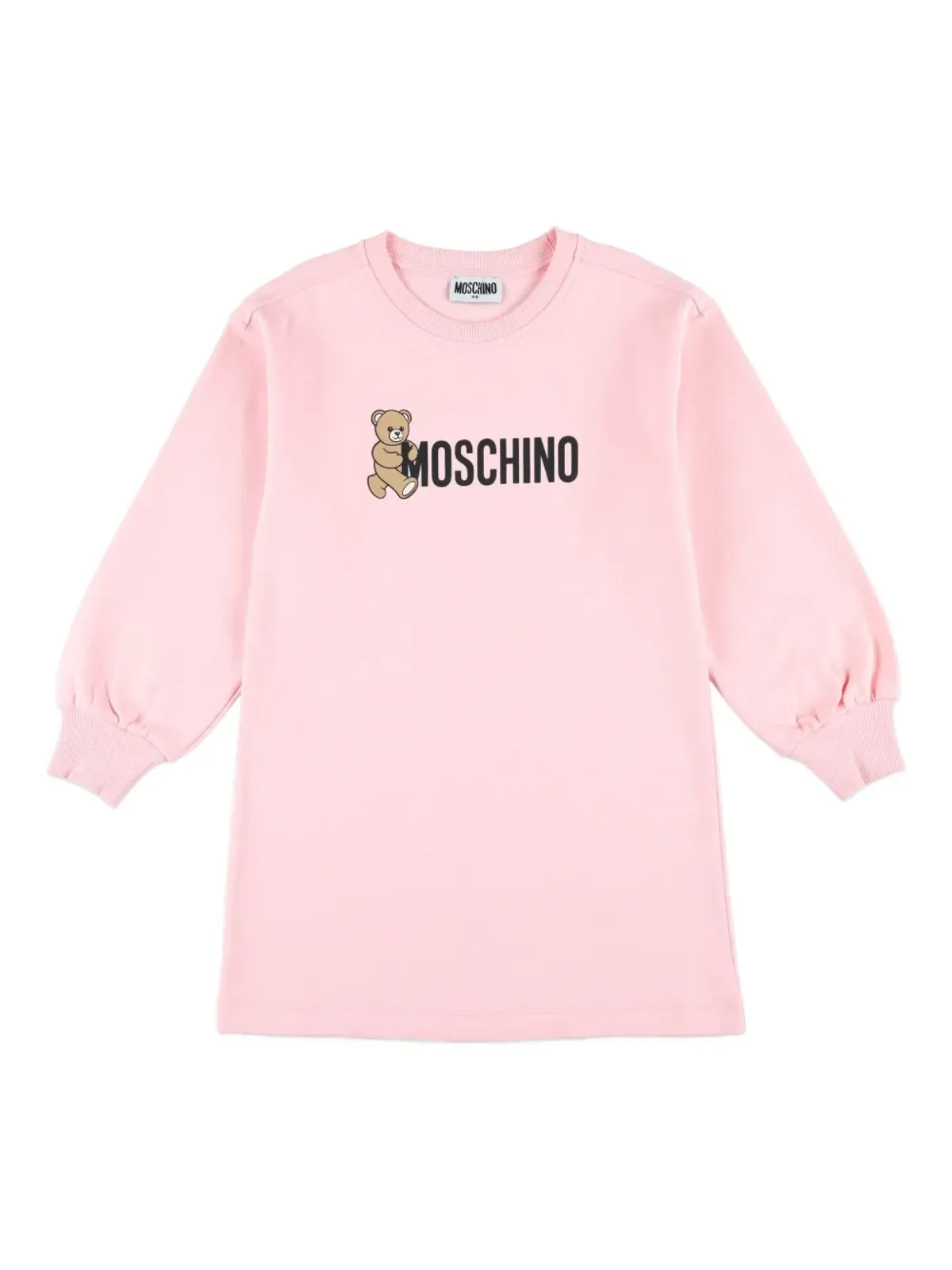 Moschino Kids テディロゴ フリース ショートドレス - ピンク - 画像1