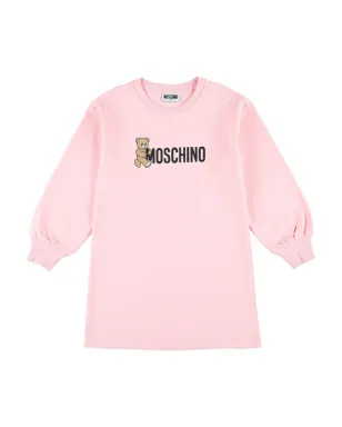 Moschino Kids テディロゴ フリース ショートドレス - ピンク - サムネイル1