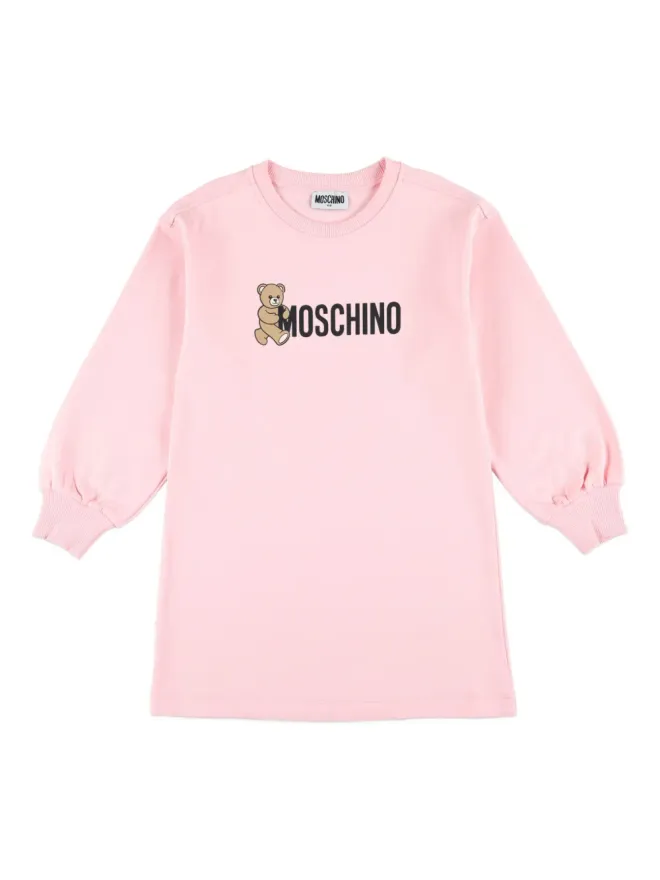 Moschino Kids Moschino Kids テディロゴ フリース ショートドレス - ピンクの商品画像