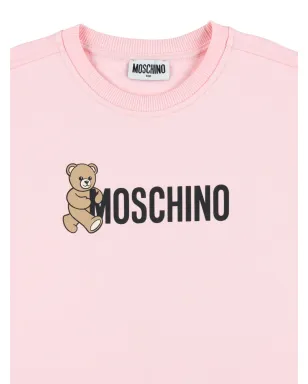 Moschino Kids テディロゴ フリース ショートドレス - ピンク - サムネイル3