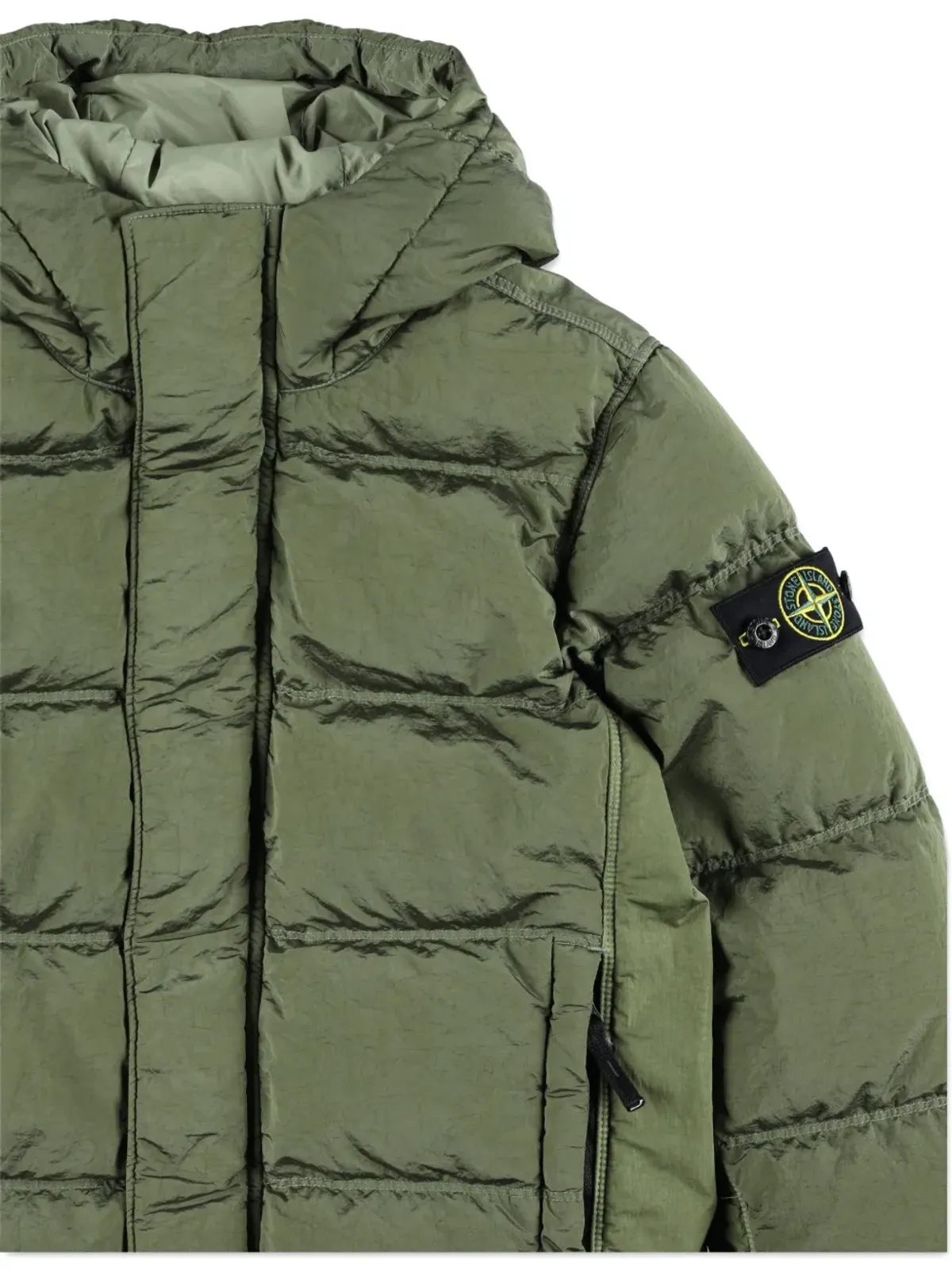 Stone Island Junior キルティングパディッドジャケット - グリーン - 画像3