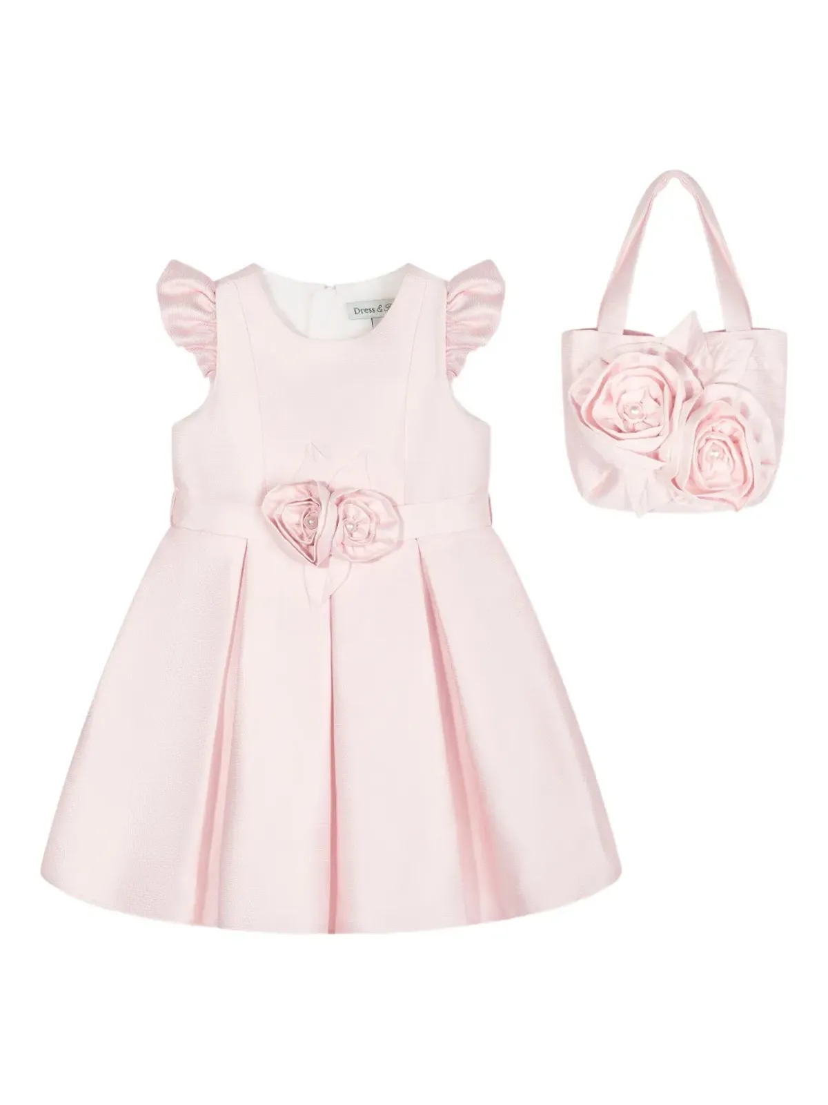 Dress & Fleur フリル袖ローズ装飾ドレス - 画像1