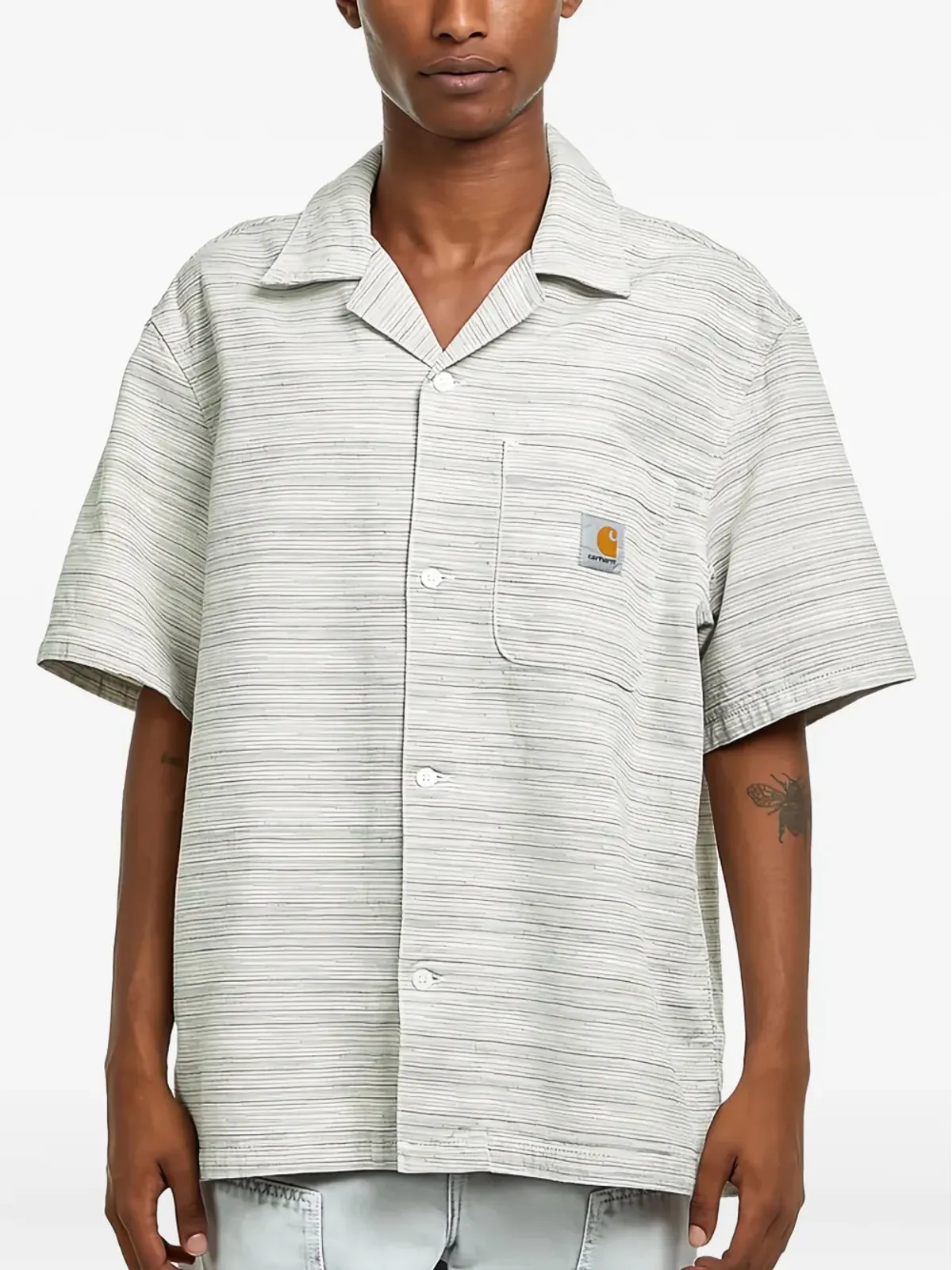 Carhartt WIP ストライプポケットシャツ（ホワイト） - 画像1