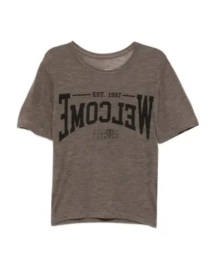 MM6 Maison Margiela ウールTシャツ（ブラウン） - サムネイル1