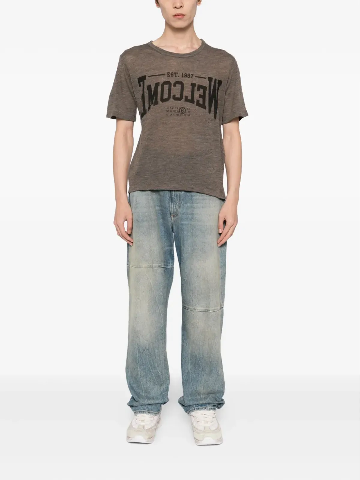 MM6 Maison Margiela ウールTシャツ（ブラウン） - 画像2