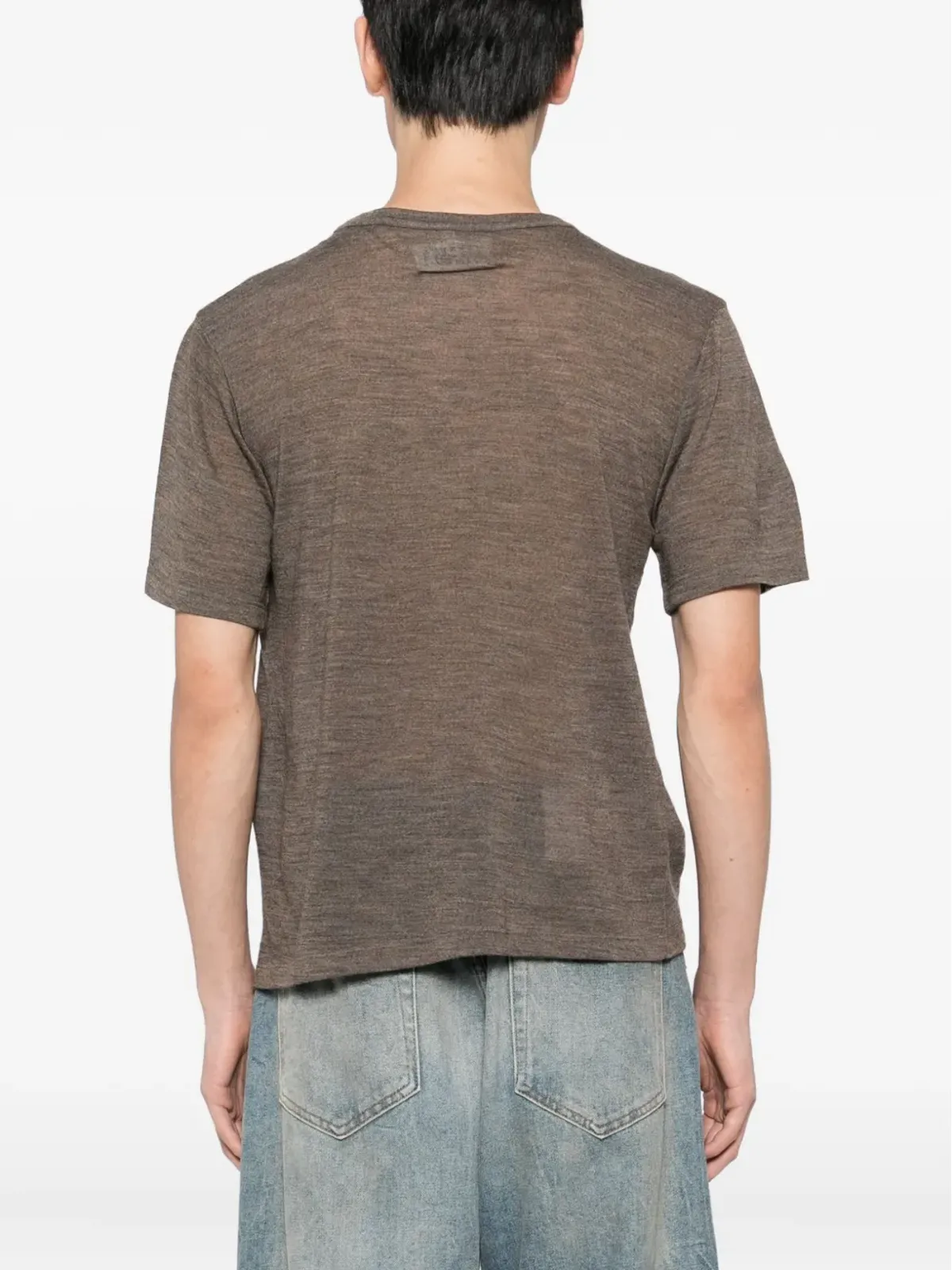 MM6 Maison Margiela ウールTシャツ（ブラウン） - 画像3